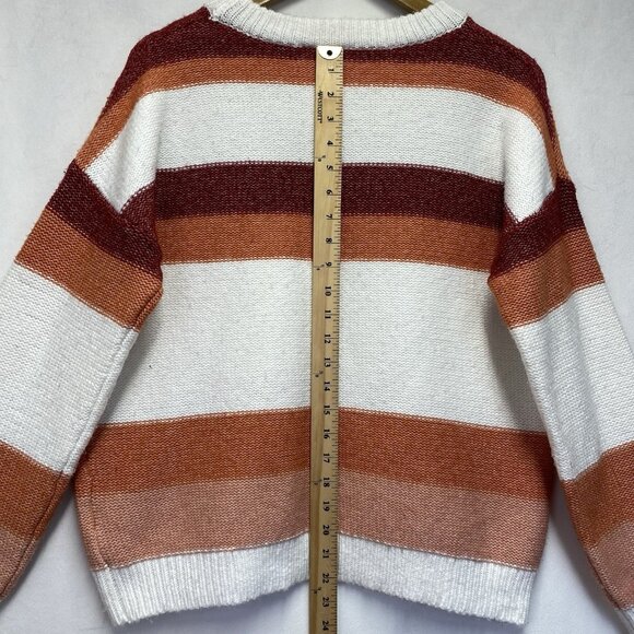 ROXY Real Groove Knit Striped Crew-Neck Pullover Sweater Women XL Multicolor - Picture 6 of 16